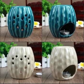 

1PC Ceramic Essential Oil Lamps Hollow Stars Moon Pattern Simple Essential Oil Fragrance Candle Incense Burners A $