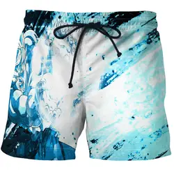 Новая мода 3D принт синий картина маслом узор Шорты для женщин летние быстросохнущие Пляжные шорты Дизайн Повседневное карманные деньги