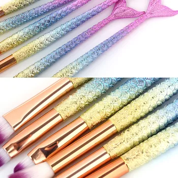 

New 6PCS Golden Mermaid Makeup Brushes Sets Foundation Blending Powder Eyeshadow Concealer Blush Cosmetic Beauty Tools Brush Kit