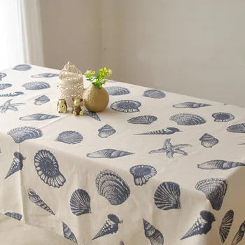 

Simple and modern high-end fashion conch shell ocean winds cotton table cloth tablecloths station
