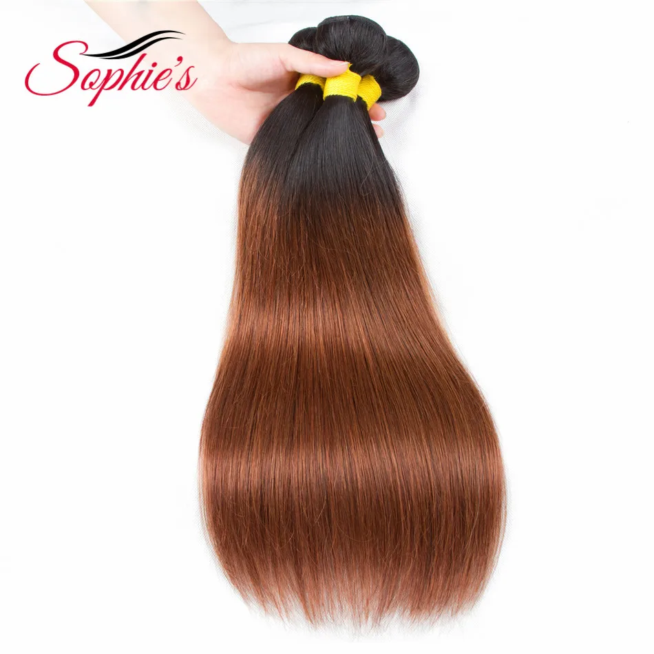 Sophie's Pre-colored Ombre Hair Bundles 4 Bundles T1B/33 Color Human Non-Remy Straight Brazilian Hair Weaves Hair Extensions Sophie's Pre-colored Ombre Hair Bundles 4 Bundles T1B/33 Color Human Non-Remy Straight Brazilian Hair Weaves Hair Extensions