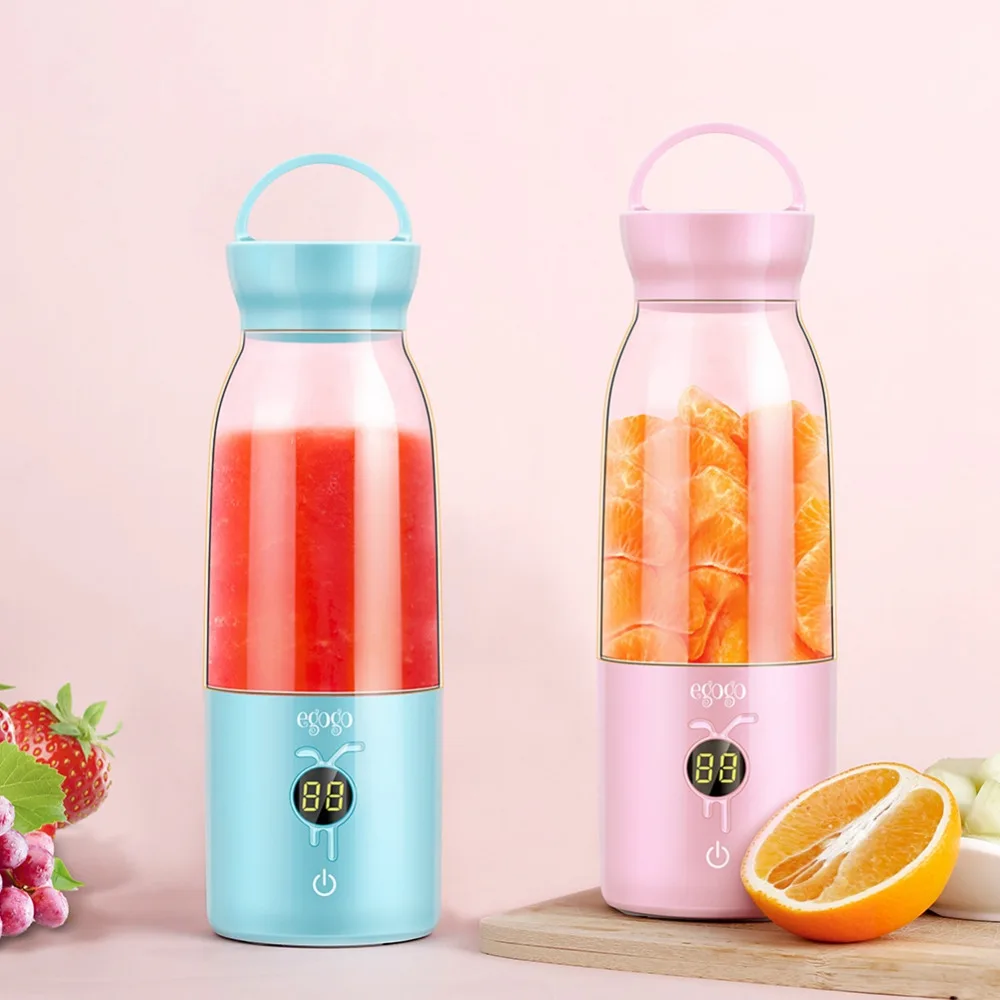 

USB Rechargeable Electric Juicer Cup Blender Mixer 6 Blades 450ml Portable Mini Juice Maker For Juice Smoothies Dropshipping