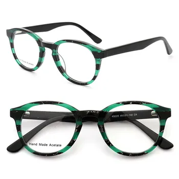 

MONGOTEN Round Frame Retro Unisex Fashion Full Rim Acetate Progressive Multi-focal Lens Eyewear See Near Far Reading Eyeglasses