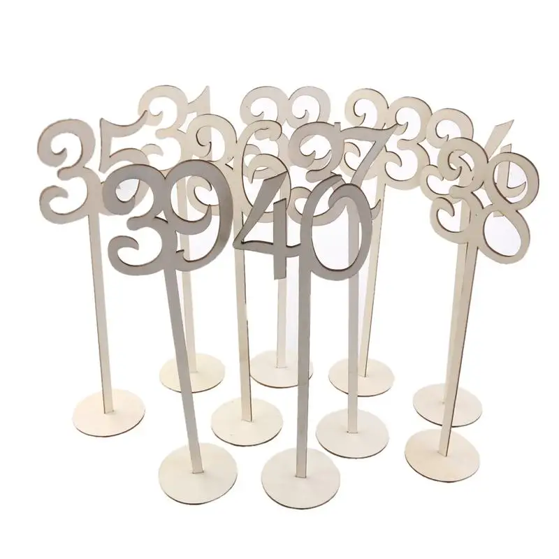 

10pcs Numbers 31-40 Table Numbers Stick Set With Base For Wedding Birthday Party Marriage Anniversary Events Party Supplies