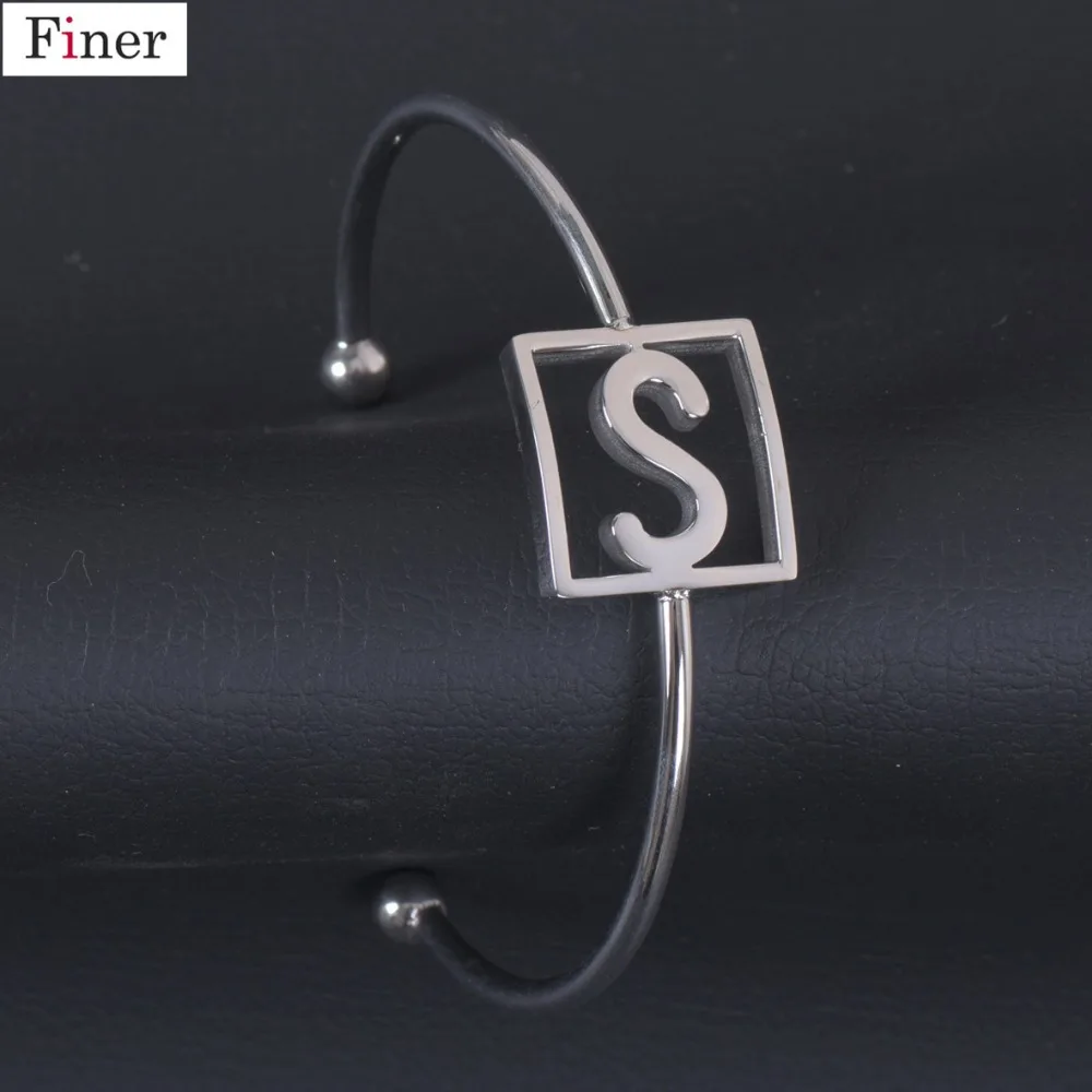 

New Aarrive S Letter Bracelet Stainless Steel Silver Color Name Bangle