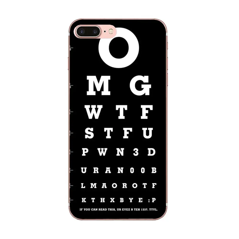Тестовая таблица глаз для Apple iPhone 4 4S 5 5C 5S SE 6 6S 7 8 Plus X XS Max XR мягкий чехол телефона из