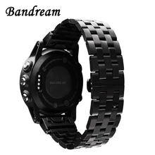 Stainless Steel Watchband Quick Easy Fit for Garmin Fenix 6X /6X Pro /6X Sapphire / 5X /5X Plus / 3/ 3 HR Watch Band Wrist Strap