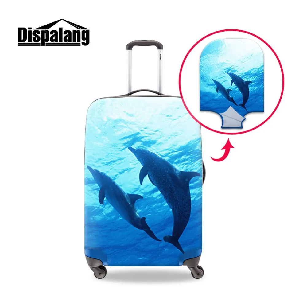 Dispalang женский чемодан протектор красивый чемодан Чехлы для мангала Англия Стиль пыли дорожный аксессуар Дельфин Акула изображения