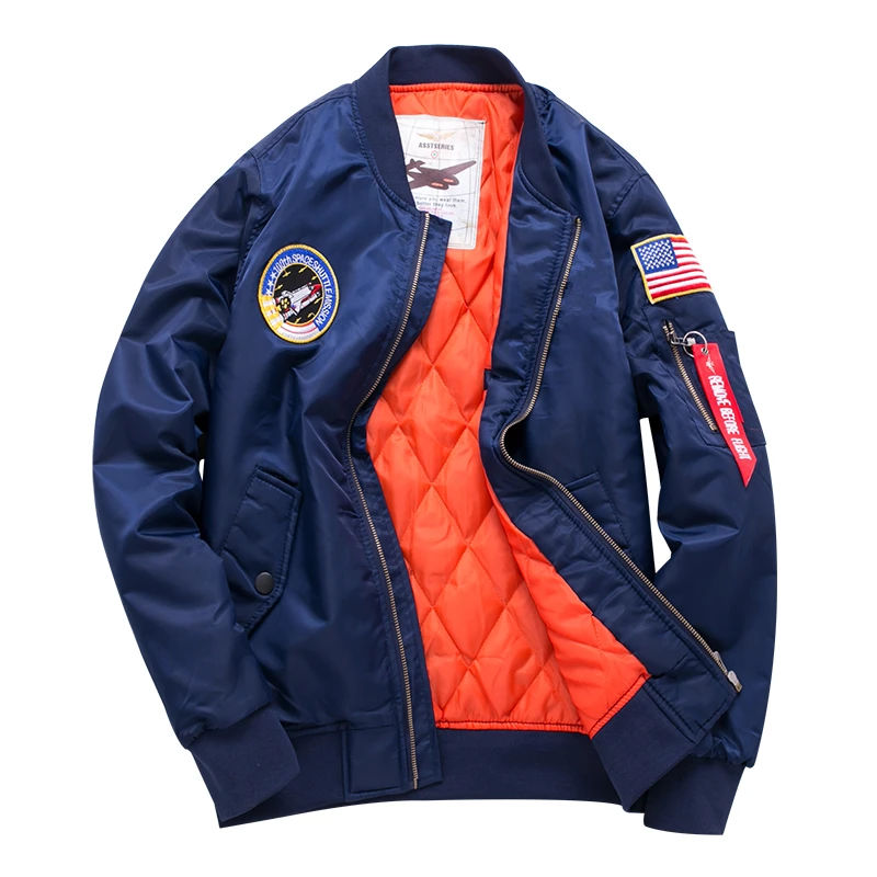 

2017 Men Zipper Jackets Baseball Coats Mens winter military jackets Air Force Jacket Ma-1 Bomber Flight Jacket Large Size M-6XL