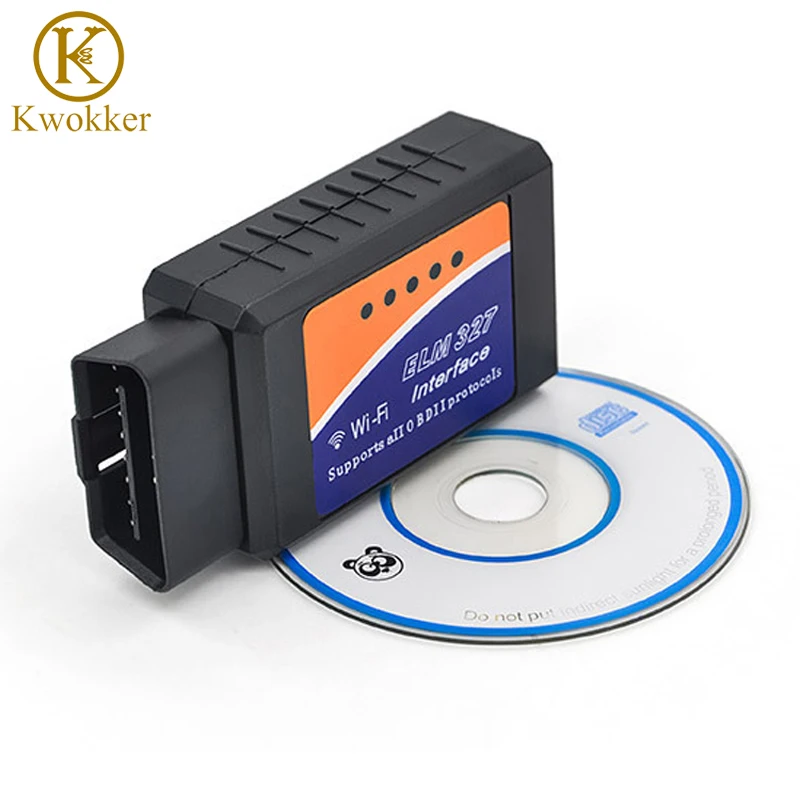 Автомобильный дианостический сканер KWOKKER ELM327 V2.1 OBD2 CAN BUS WIFI ELM 327 протоколы для