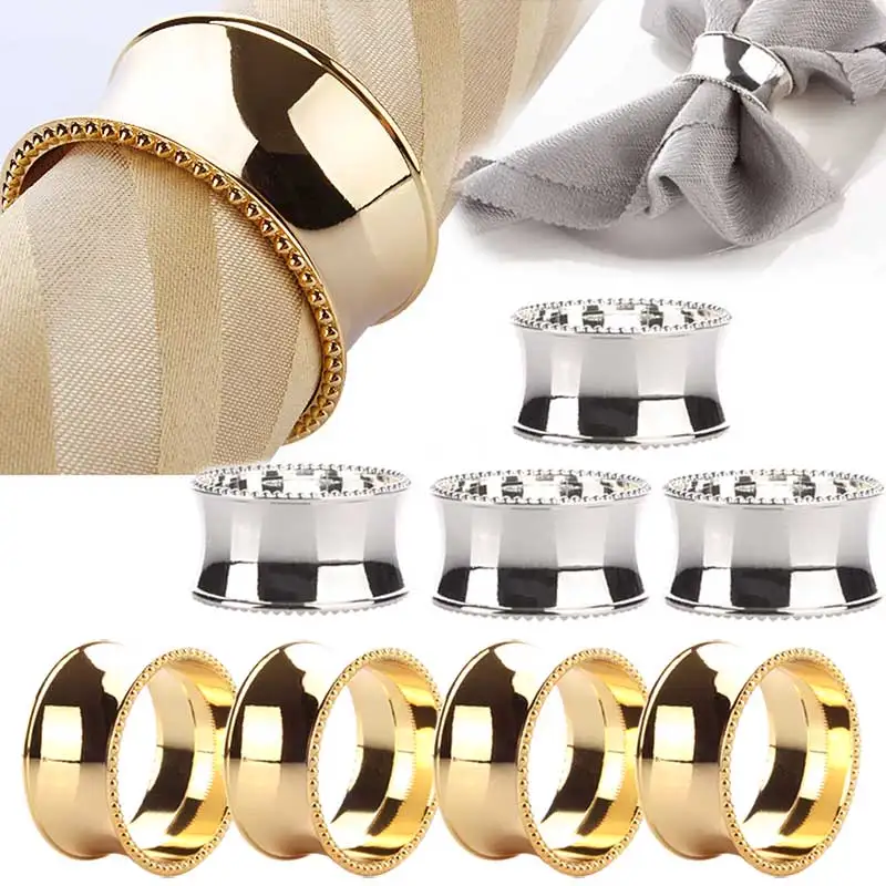 

4pcs Stainless Steel Napkin Rings for Dinners Parties Weddings Hotel Supplies Diameter 4.5cm DC112