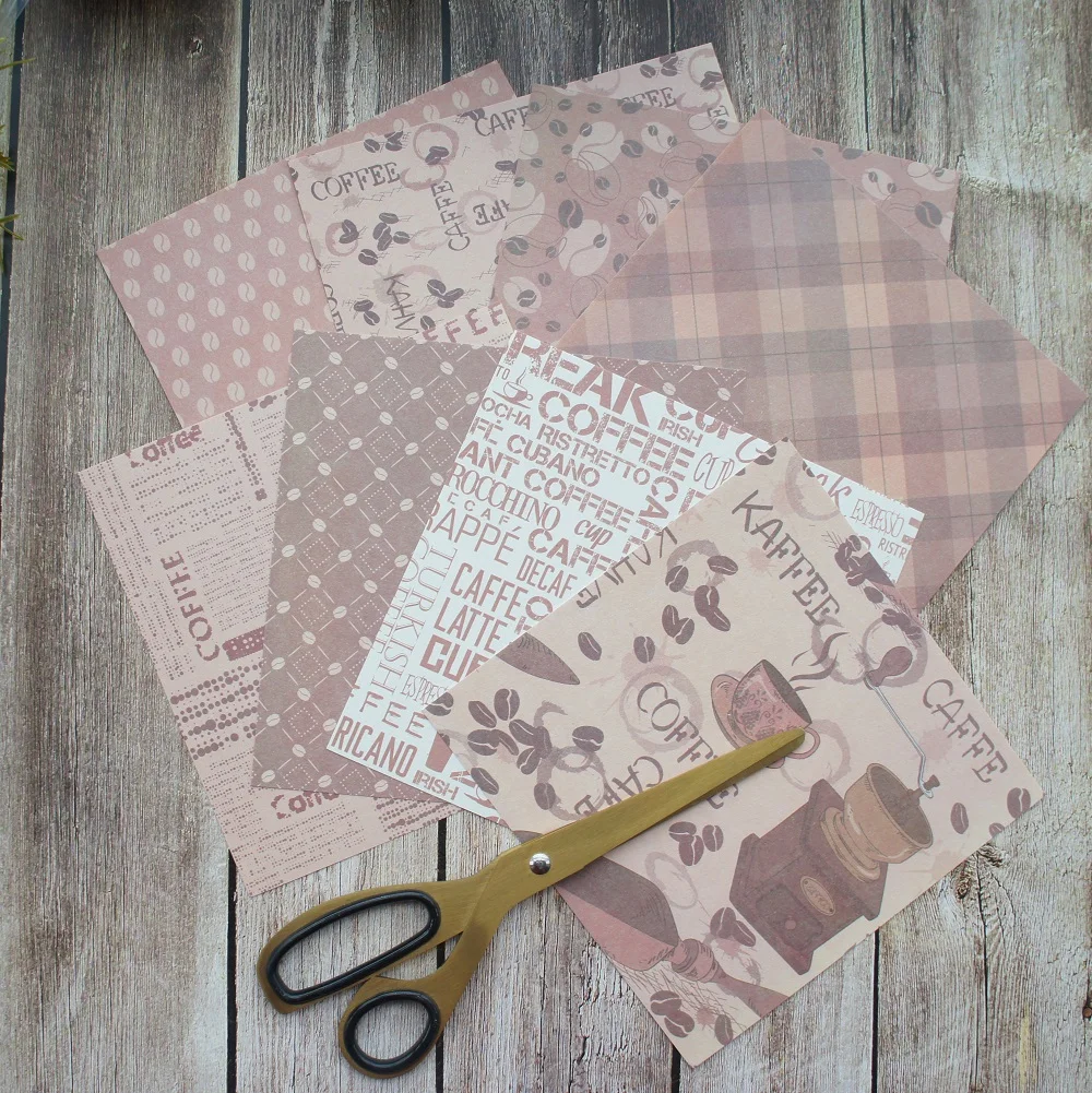 

16 sheets/lot (15.2cm) DIY Afternoon in Cafe pattern wrapping paper creative paper craft handmade scrapbooking decoration