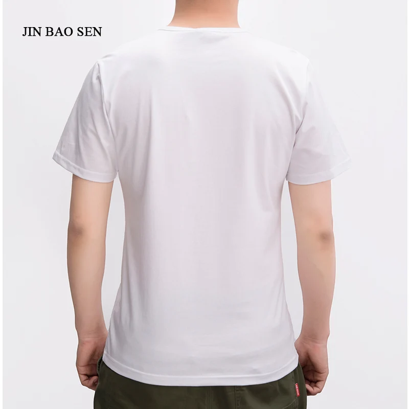 JINBAOSEN 2018 новый летний бренд большие размеры футболка человек круглым воротом с