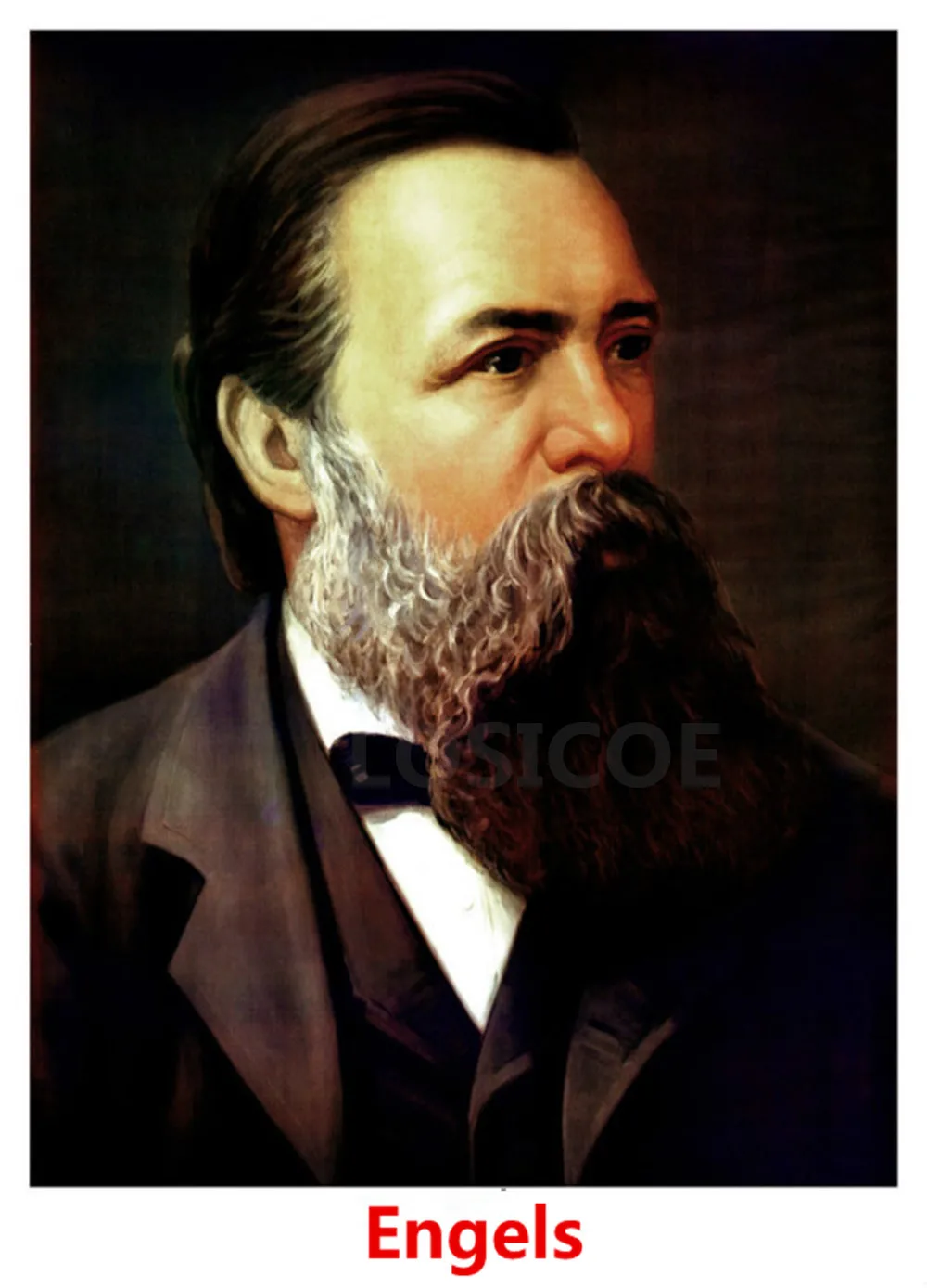 

Engels Portrait Painting Communism & Socialism Propaganda Poster Wall Sticker Vintage Kraft Paper Decoration 30X42 CM