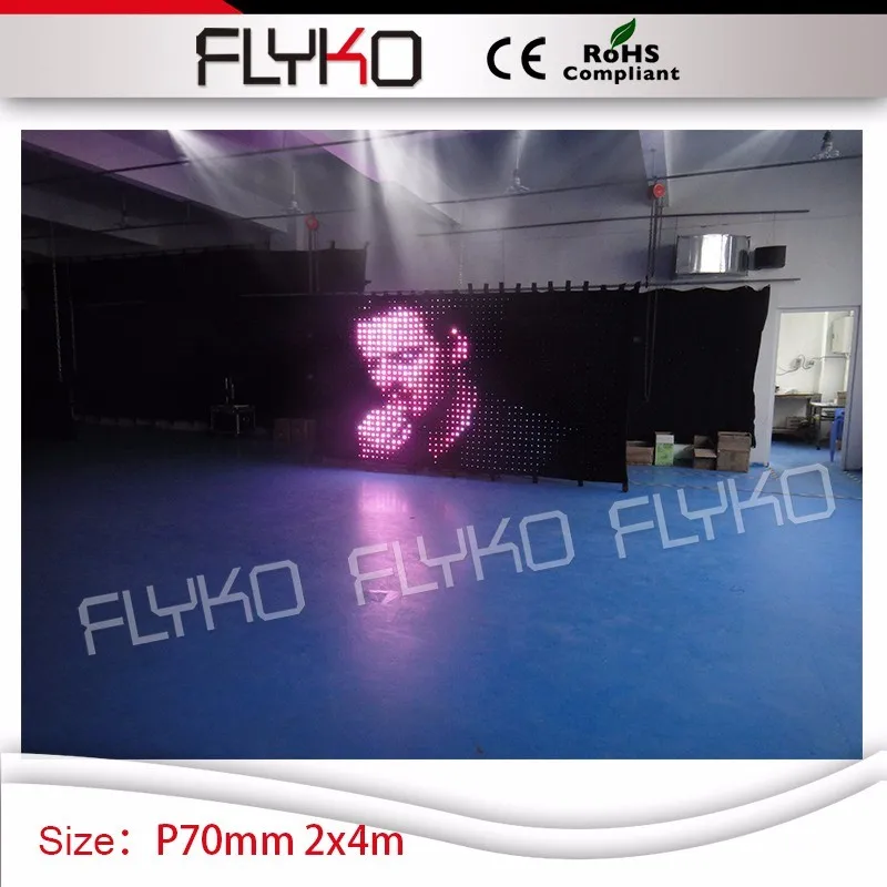 PH70mm заводская цена dj club Декор ПК контроллер видео светодио дный занавес видение экран 2 м x 4 м