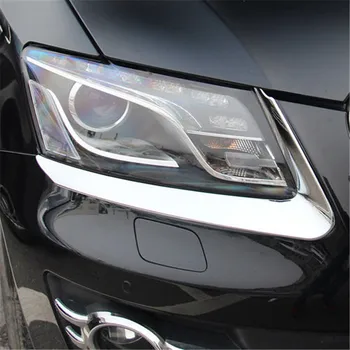 

BBQ@FuKa Exterior ABS Chrome Headlight Eyebrow Cover Trims Front Light Lamp Stripe Decoration For Audi Q5 2009 2010 2011 2012