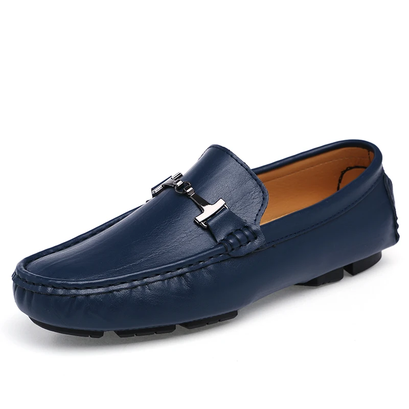 KOZLOV/Мужская обувь для вождения; повседневные итальянские мокасины; Роскошная брендовая Дизайнерская обувь года; мужские мокасины высокого качества; мужские мокасины; большие размеры - Цвет: blue loafers men