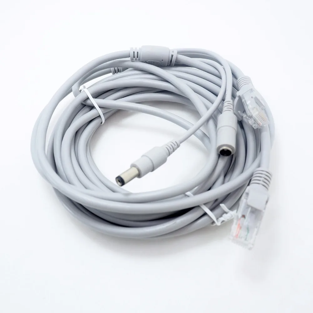 Сетевой кабель RJ45 + DC Power CAT5/NC 5M два в одном сетевой для видеонаблюдения Lan ip