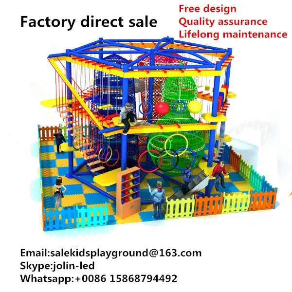2015 Hot Sale Commercial Kids Indoor Ropes Obstacle Course Playground