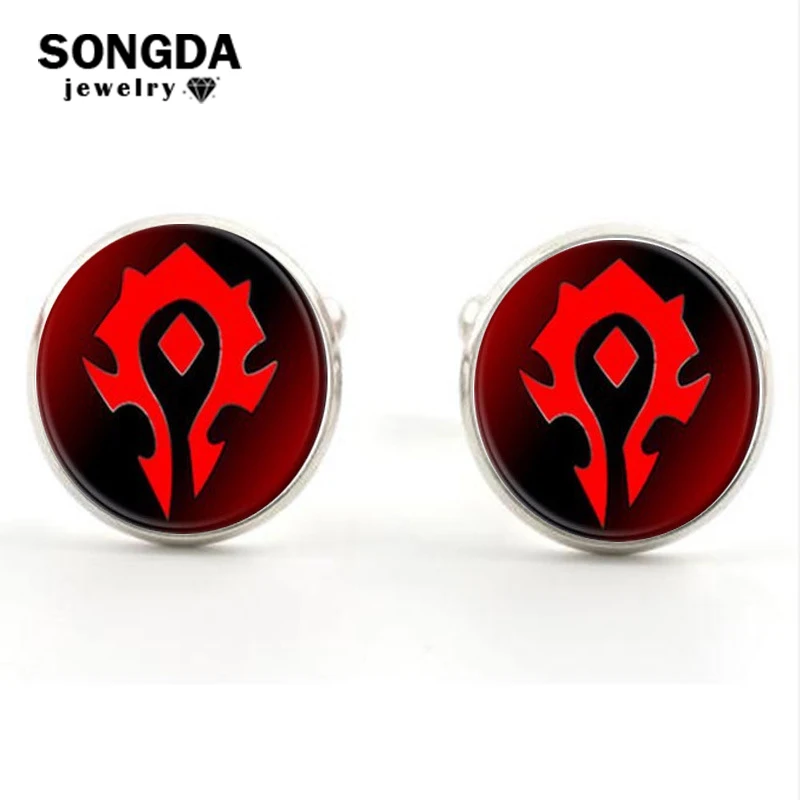 Cosplay&ware Songda World Warcraft Wow Alliance Horde Banner Flag Cufflinks Glass Time Gem Alloy Cosplay Cuff Buttons -Zentai shop online HTB1Izwmb.D.BuNjt ioq6AKEFXai.jpg