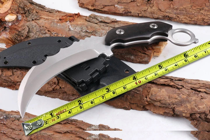 EDC Tools 440C Blade Ebony Handle Hunting Knife Karambit Tactical Fixed Knives climbing adventure Camping Survival Knife. | Инструменты