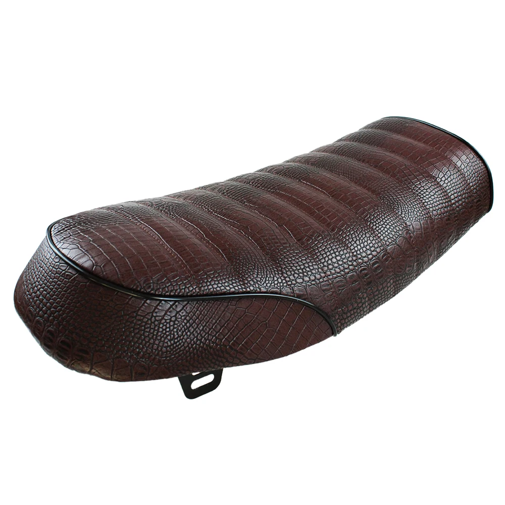 

Vintage Cushion Flat Brat Tracker Seat Saddle For Honda CB CL Retro for Cafe Racer Seat Artificial Crocodile Leather