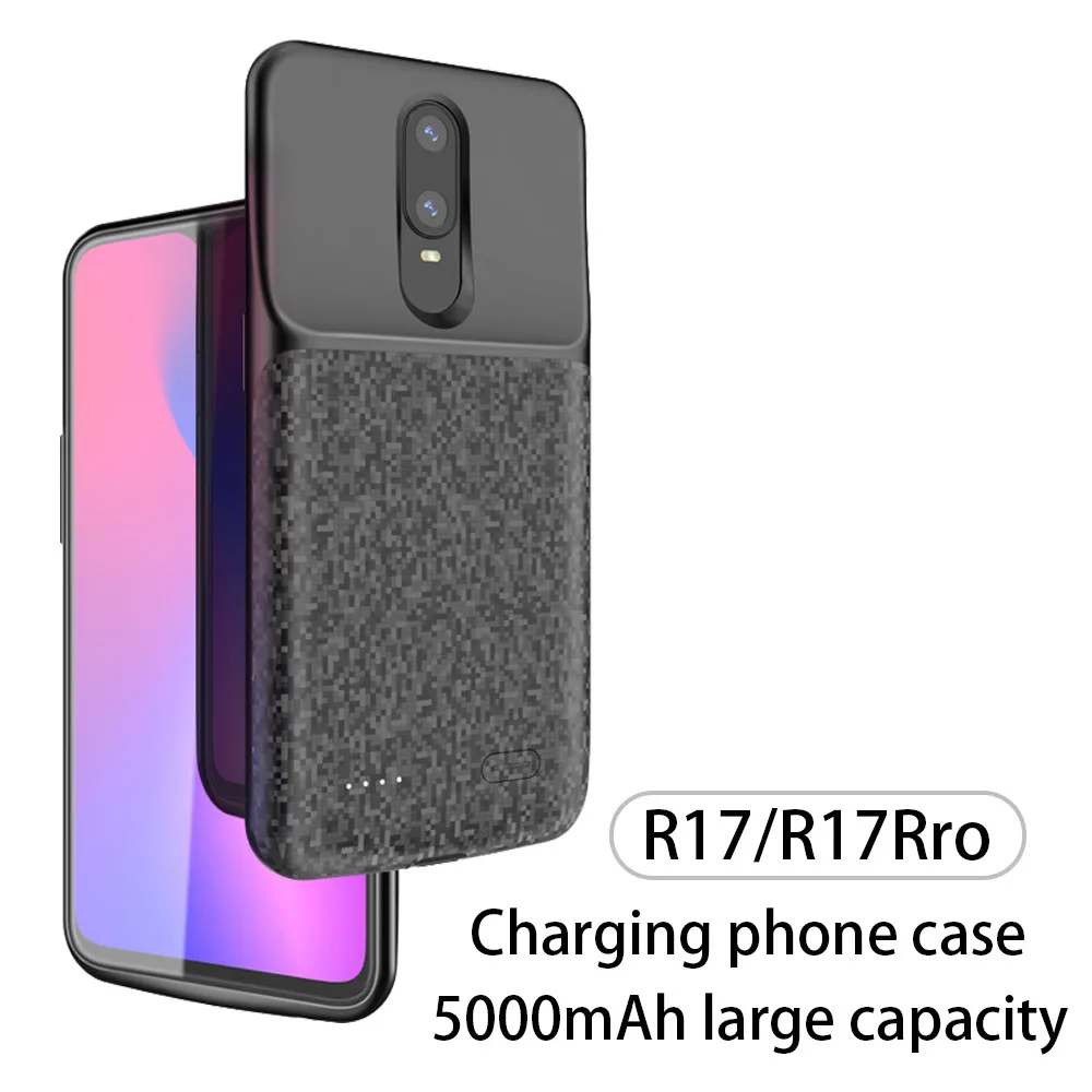 

Battery Charger Case for OPPO R17 R17PRO Case Portable 5200mah External Power Bank Soft Egde Shockproof Cover Back Clip Battery