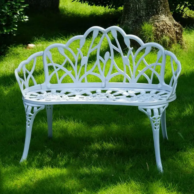 Loveseats литой алюминиевый патио для отдыха скамейки придорожная скамейка для наружной мебели Декор ржавчины(белый
