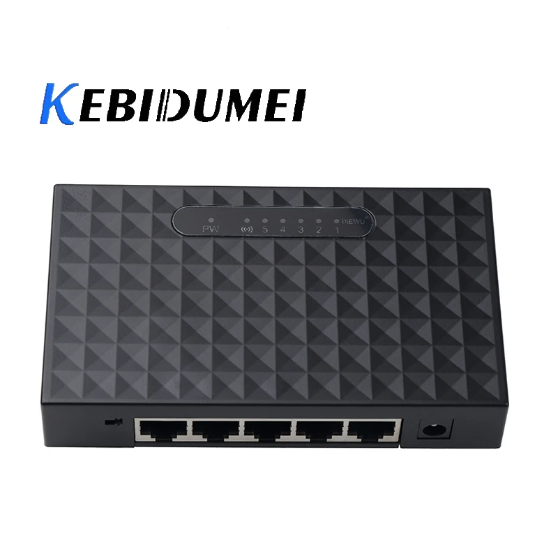 

Kebidumei 5 Ports 10/100Mbps Base Gigabit Ethernet Switch Hub Network LAN Desktop Switches Adapter For Half-duplex Flow Control