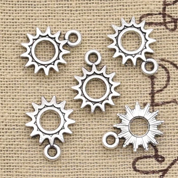 

40pcs Charms Sun Steampunk Gear 12x15mm Antique Silver Color Pendants DIYCrafts Making Findings Handmade Tibetan Jewelry