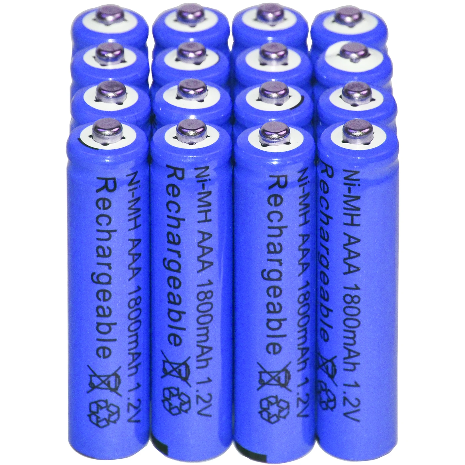 16x AAA батареи Ni-MH 1800mAh 1 2 V Синий никель-гидридный аккумулятор | Электроника