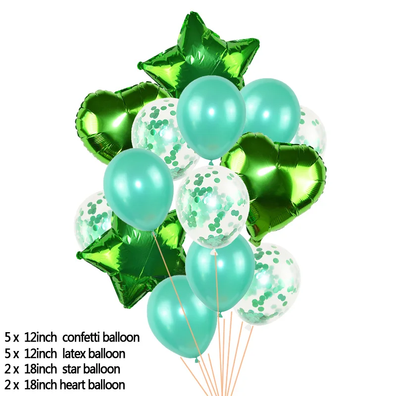 14 шт. латексные шары с конфетти золотого и серебряного цвета, набор воздушных шаров в форме звезды и сердца, фольгированные воздушные шары для дня рождения, украшения для детской вечеринки