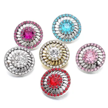

10pcs/lot New Snap Jewelry 18mm Beads Flower Snap Buttons Metal Colorful 18mm Snap Button Jewelry for Snaps Bracelet DIY Jewelry
