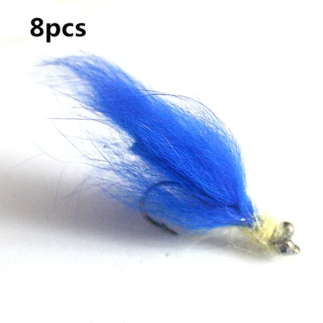 KKWEZVA 8Pcs Rabbit Fur Hare Zonker Stripes for Fly Tying Material Production Streamer Fishing Flies fly fishing Insect lure 8PCS