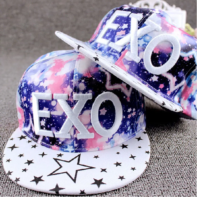 

Wholesale Snapback Hats EXO Bboy Letter, Camo Hip Hop Hats, Caps Men bone, baseball cap Girl Boy Tapas Unkut