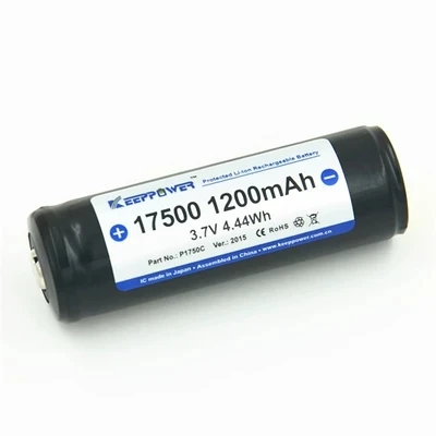 1 шт. Keeppower 17500 1200mAh 3,7 V P1750C 4.44Wh защищенный литиевый аккумулятор литий-ионные аккумуляторы для vape фонарика