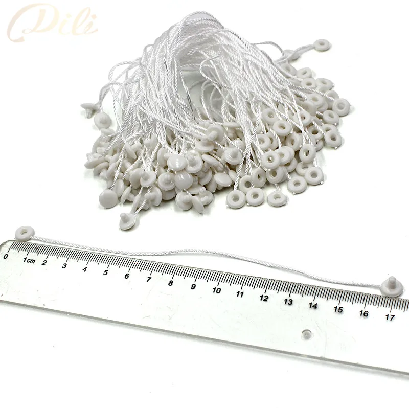 100pcs white hang tag string in apparel 7'' quanlity hang tag string cord for garment price seal