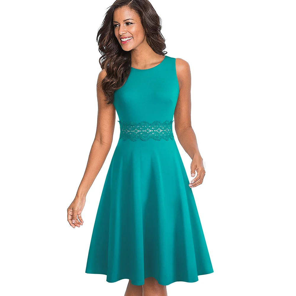 Nice-forever Vintage Elegant Embroidery Floral Lace Patchwork vestidos A-Line Pinup Business Women Party Flare Swing Dress A079 28 Nice-forever Vintage Elegant Embroidery Floral Lace Patchwork vestidos A-Line Pinup Business Women Party Flare Swing Dress A079 28