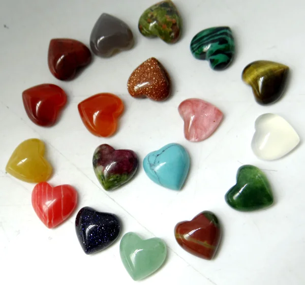 

10*10mm Natural stone cabochon hart hanger kraal sieraden tiger eye aventurine Geen gat Jewelry making Jewelry necklace50pcs S9