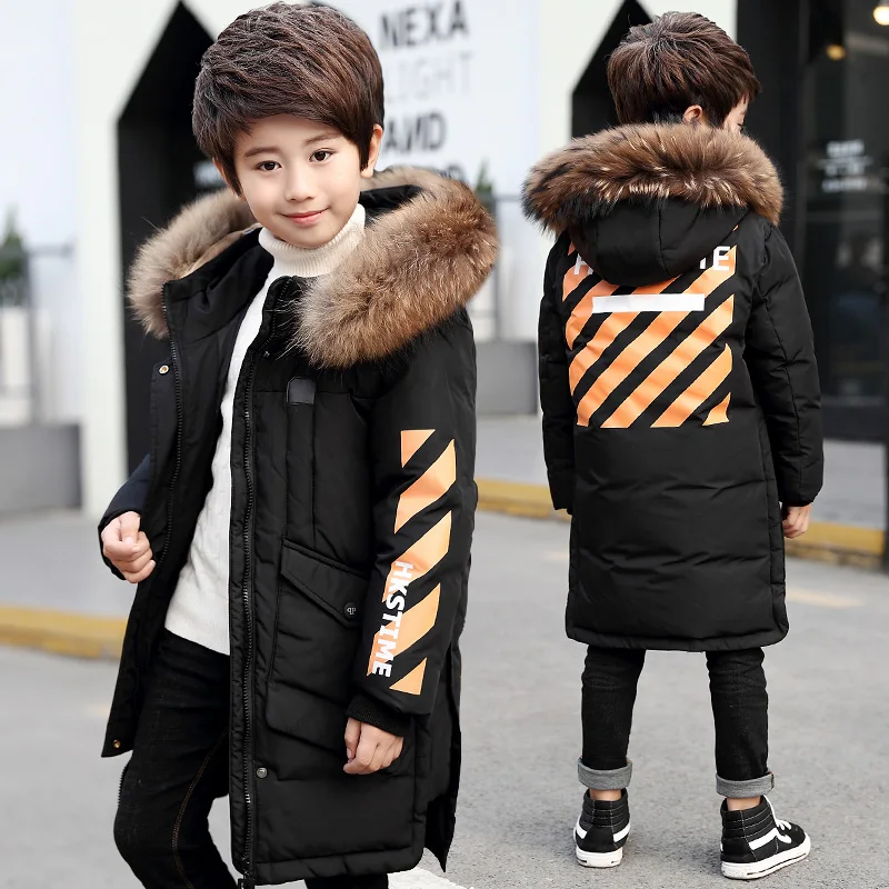 Winter Clothes for Boys Fur Hooded Duck Down Jackets Teenage Boys