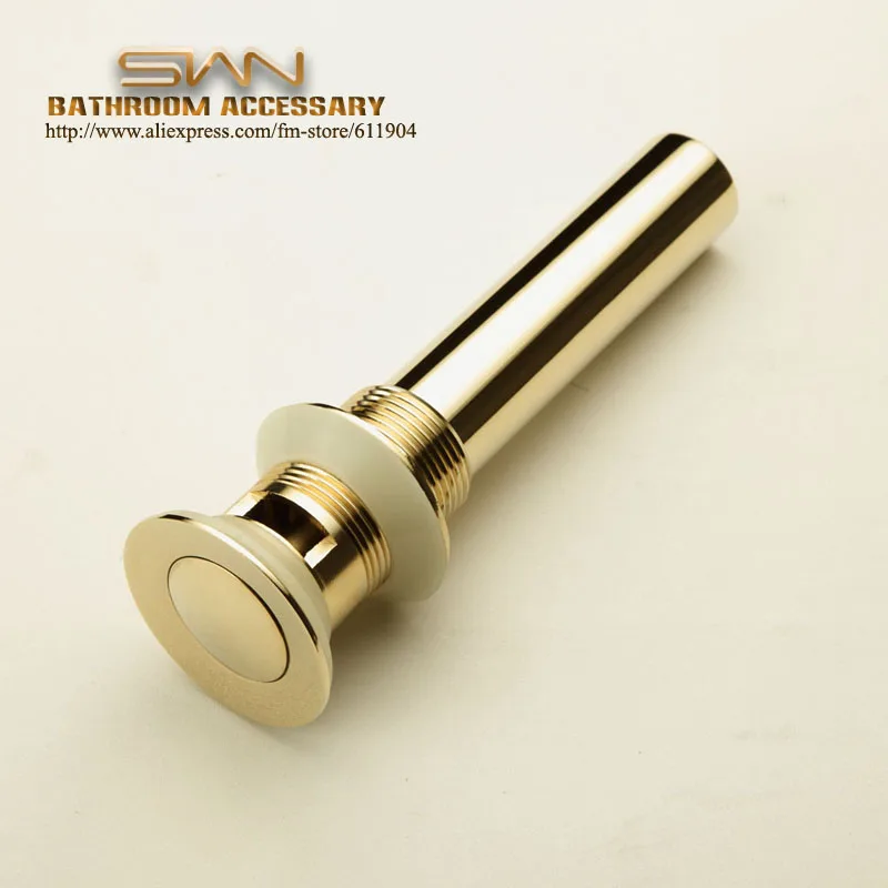 Gold Color Finish Bathroom Bath Sink Lavatory Lav Vessel Faucet Pop Up