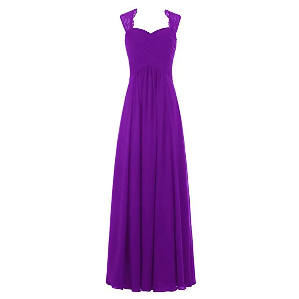 Фиолетовый ZYLLGF Длинные шифон Платья для подружек невесты Милая Robe Demoiselle D'honneur платье для Свадебная вечеринка ZY25 - Цвет: Фиолетовый