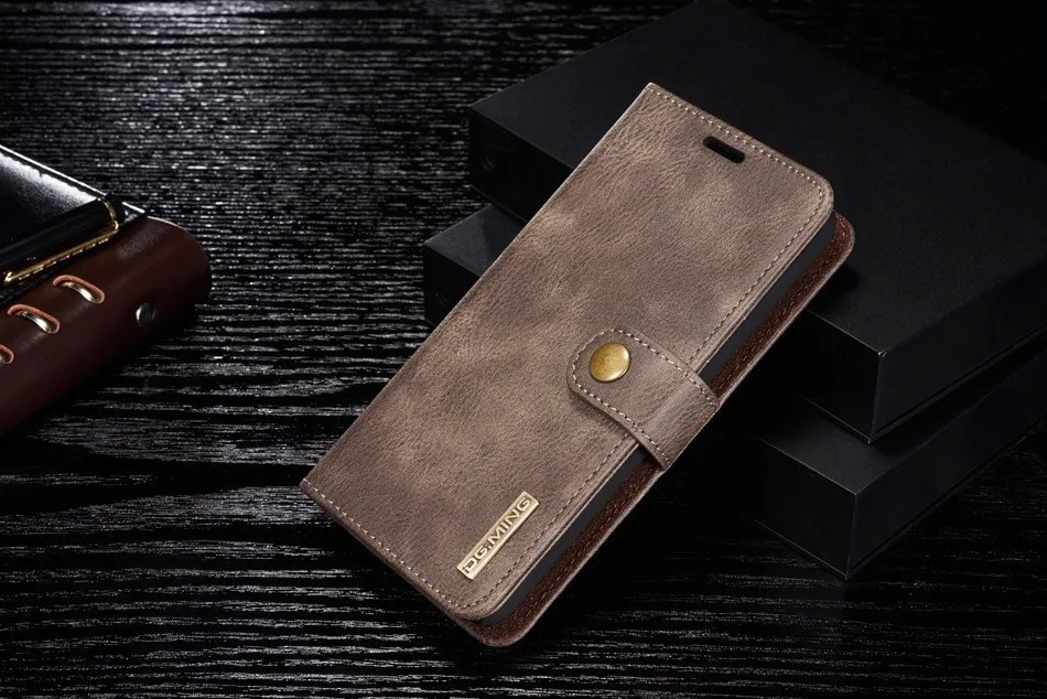 

Dual Material PU with Genuine Leather Flip Case for LG G6 G7 ThinQ V20 V30 V30 Plus Removable Back Cover