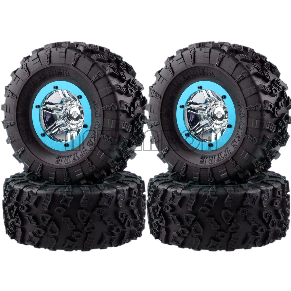 ENRON 4P 2," колесные диски и супер Swamper Rocks шины 1:10 для RC 1/10 Рок Гусеничный SCX10 D90 CC01 - Цвет: SILVER-BLUE