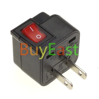 

WONPRO USA/Canada 2 pin Travel Adapter AC Power Plug Convert World Plug With LED Mian Switch