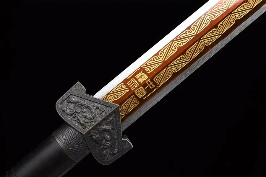 Nice Chinese Han Jian Sword Katana Sharp High Manganese Steel Blade KungFu Jian