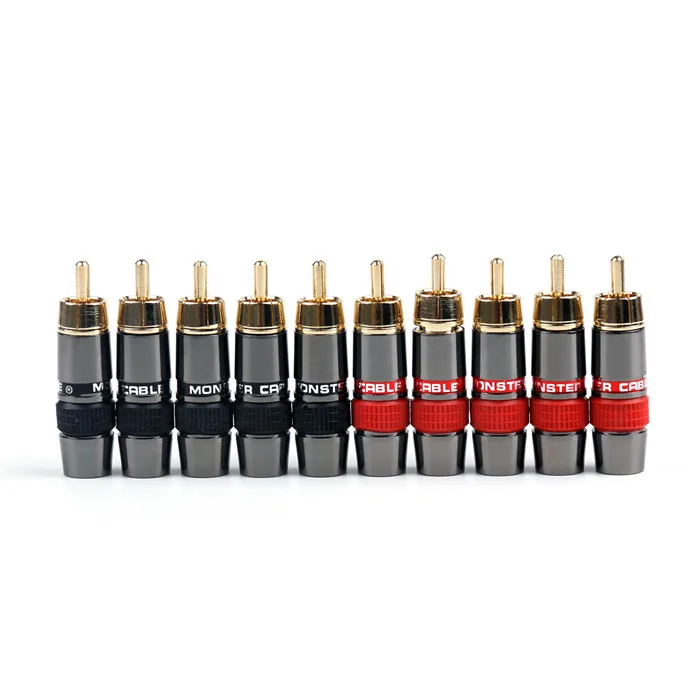 Areyourshop высококачественный RCA 8 мм штекер кабеля медные золотистые Коннекторы - Цвет: 10PCS