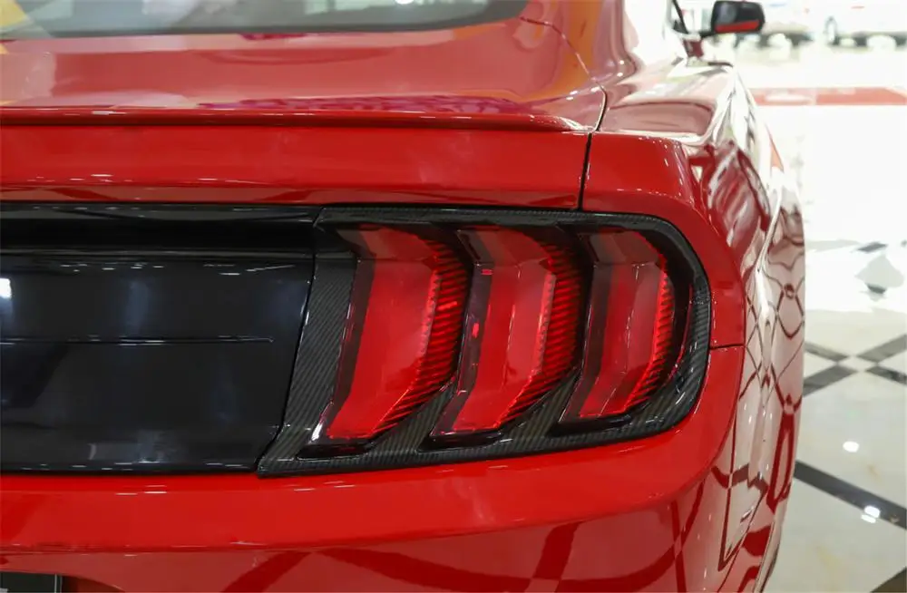 Автомобильная задняя крышка на заднюю фару автомбиля для Ford Mustang+ автомобильные Внешние аксессуары 2 шт. ABS углеродного волокна вид Стайлинг