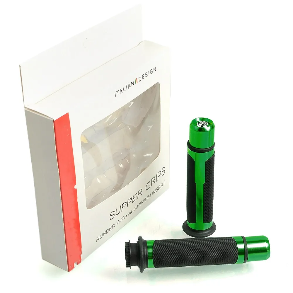 Green with logo box Оригинальная рукоятка для мотоцикла с ЧПУ 7/" 22 мм, рукоятка для мотоцикла, рукоятка для мотоцикла, ручки и концы для Yamaha R15 YZF-R1YZF-R1 R6 YZF-R6 - Цвет: Green with logo box