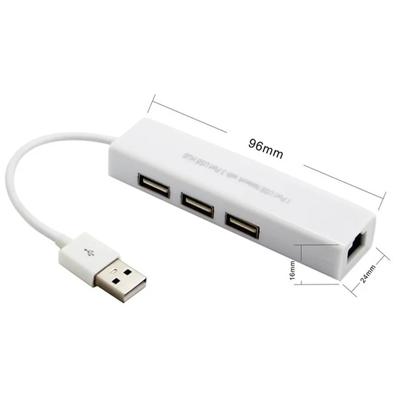 Usb-концентратор 3 Порты и разъёмы USB2.0 концентратор с интерфейс сетевой карты концентратор разделитель для RJ45 Внешний проводной сетевой карты для персональных компьютеров ноутбуков Ноутбуки